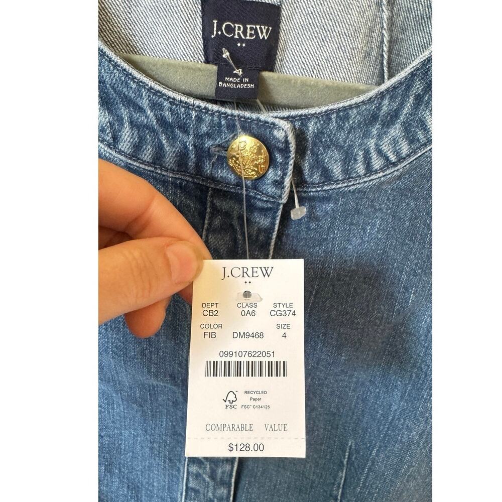 J.CREW NWT Louisa Denim Lady Jacket Size 4 Myrtle Navy Wash - Picture 4 of 8